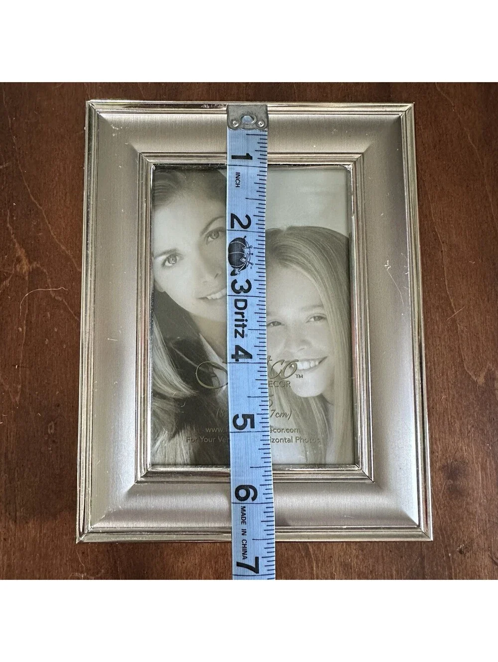 Fetco Home Decor 3.5x5 Silver Metal Picture Frame Brushed Tabletop Easel Frame